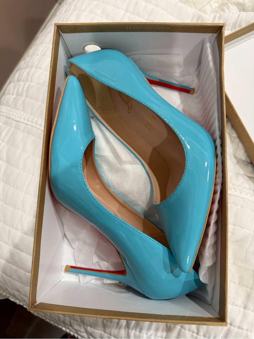 Inspired  Turquoise Patent Pointed-Toe Stiletto Pumps